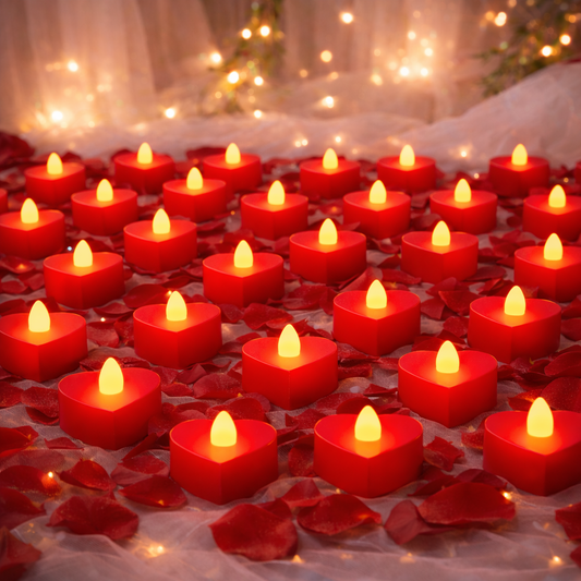 Bougies LED Cœur – Décoration Saint-Valentin