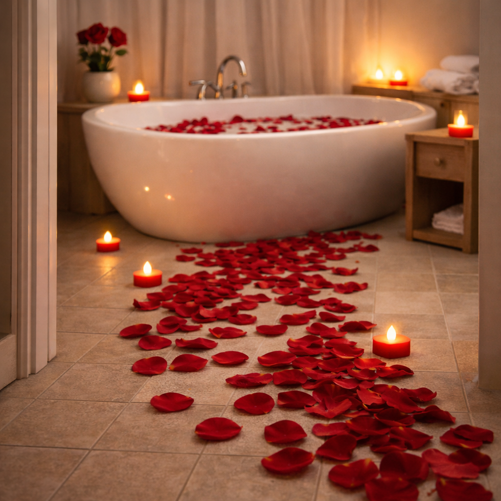 Pétales de Rose Romantiques – Décoration Saint-Valentin