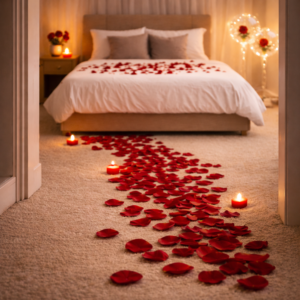 Pétales de Rose Romantiques – Décoration Saint-Valentin