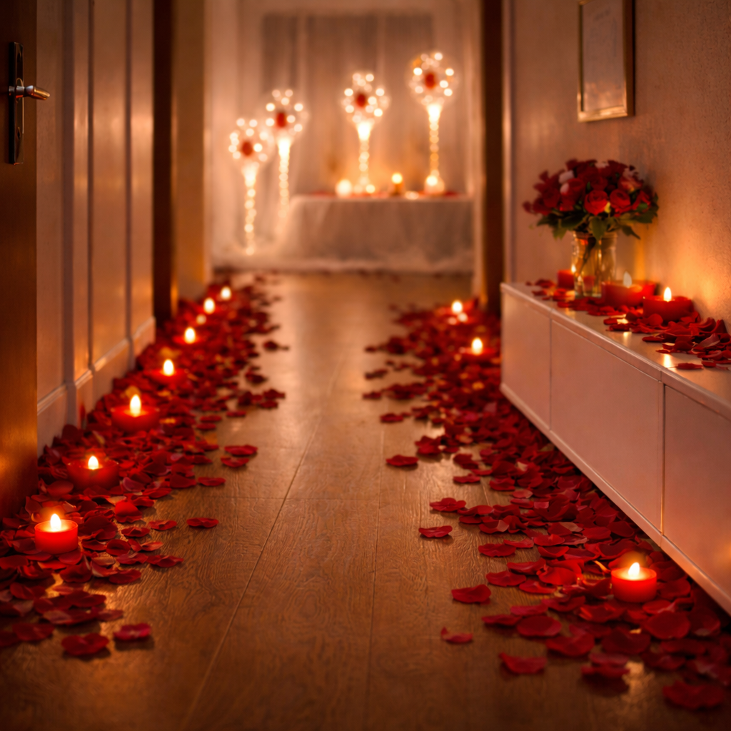 Pétales de Rose Romantiques – Décoration Saint-Valentin